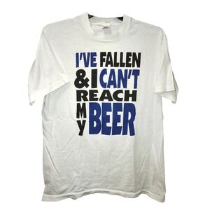 Vtg Fruit of the‎ Loom XL Graphic T Shirt I've Fallen Beer Funny Humor Novelty
